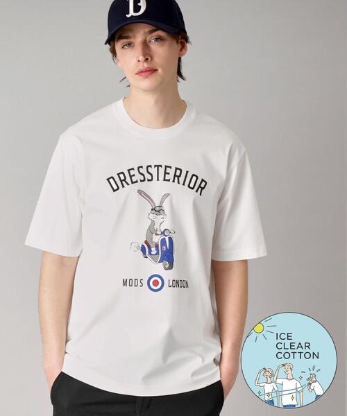 DRESSTERIOR（ドレステリア）の「【接触冷感/抗菌防臭/消臭】ICE CLEAR COTTON ロンドンラビットTシャツ（Tシャツ/カットソー・メンズ・ブラック/ライトブルー/ホワイト/ライトイエロー系・90/91/92/94）」の2枚目の写真