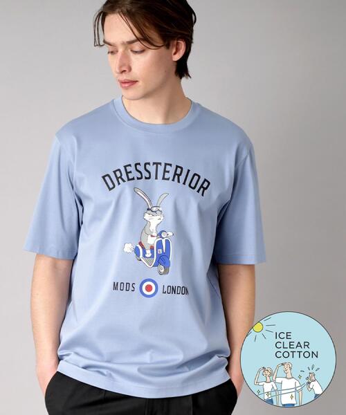 DRESSTERIOR（ドレステリア）の「【接触冷感/抗菌防臭/消臭】ICE CLEAR COTTON ロンドンラビットTシャツ（Tシャツ/カットソー・メンズ・ブラック/ライトブルー/ホワイト/ライトイエロー系・90/91/92/94）」の4枚目の写真
