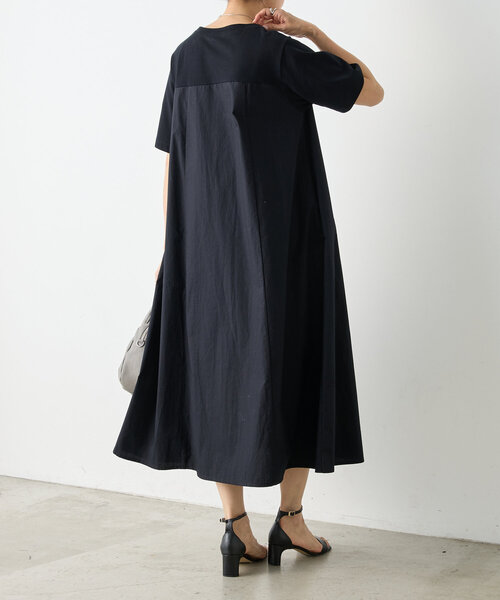 【完売品★新品未使用★】BEARDSLEY カットコンビフレアワンピース セール】カットコンビフレアワンピース(ドット)（ワンピース