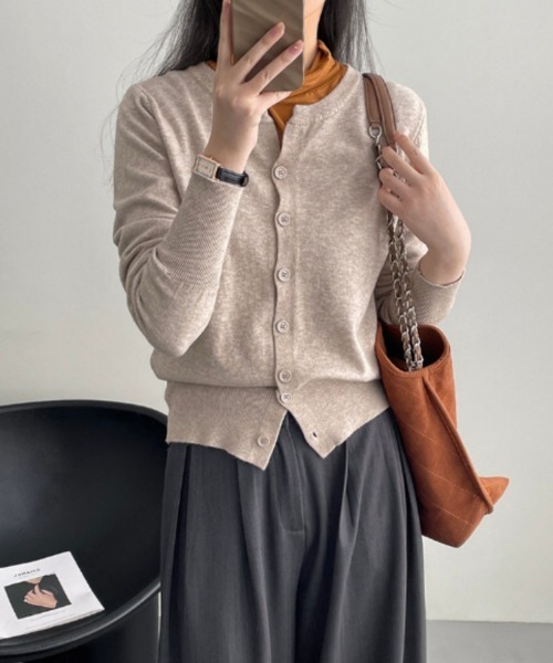 Ritzy(リッツィー)の「9色展開 カーディガン(カーディガン/ボレロ・レディース・ピンク/レッド/アイボリー/ブラック/グレー/ベージュ/モカ/イエロー/ネイビー・FREE)」の6枚目の写真