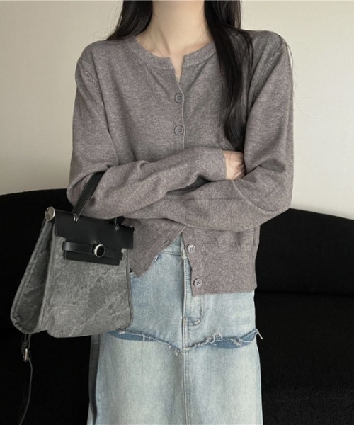 Ritzy(リッツィー)の「9色展開 カーディガン(カーディガン/ボレロ・レディース・ピンク/レッド/アイボリー/ブラック/グレー/ベージュ/モカ/イエロー/ネイビー・FREE)」の4枚目の写真