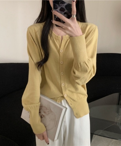 Ritzy(リッツィー)の「9色展開 カーディガン(カーディガン/ボレロ・レディース・ピンク/レッド/アイボリー/ブラック/グレー/ベージュ/モカ/イエロー/ネイビー・FREE)」の7枚目の写真