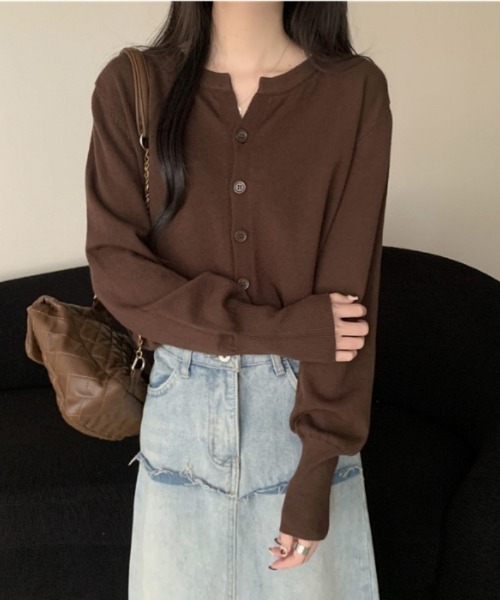 Ritzy(リッツィー)の「9色展開 カーディガン(カーディガン/ボレロ・レディース・ピンク/レッド/アイボリー/ブラック/グレー/ベージュ/モカ/イエロー/ネイビー・FREE)」の5枚目の写真