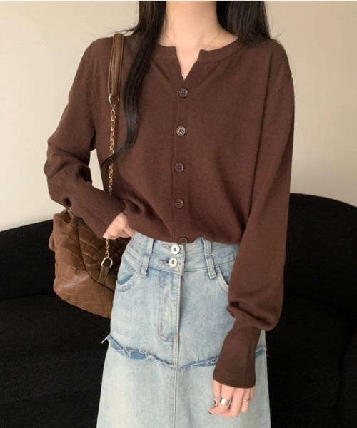 Ritzy(リッツィー)の「9色展開 カーディガン(カーディガン/ボレロ・レディース・ピンク/レッド/アイボリー/ブラック/グレー/ベージュ/モカ/イエロー/ネイビー・FREE)」の19枚目の写真