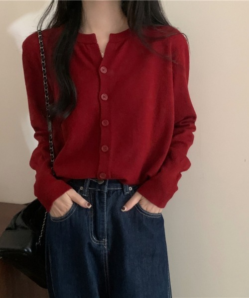 Ritzy(リッツィー)の「9色展開 カーディガン(カーディガン/ボレロ・レディース・ピンク/レッド/アイボリー/ブラック/グレー/ベージュ/モカ/イエロー/ネイビー・FREE)」の14枚目の写真