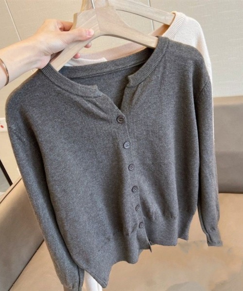 Ritzy(リッツィー)の「9色展開 カーディガン(カーディガン/ボレロ・レディース・ピンク/レッド/アイボリー/ブラック/グレー/ベージュ/モカ/イエロー/ネイビー・FREE)」の10枚目の写真