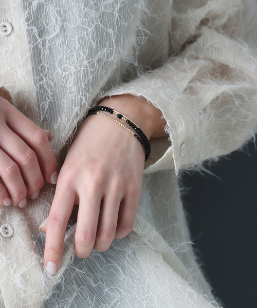 Lilas（リラ）の「ゴールドパイプオニキスブレスレット K10（ブレスレット・レディース・ゴールド・FREE）」の9枚目の写真