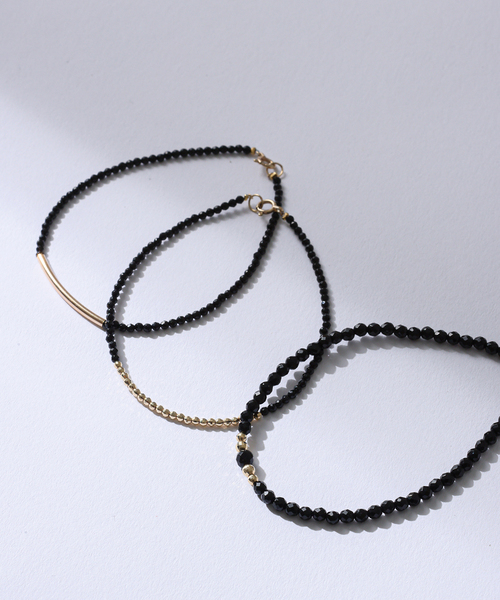 Lilas（リラ）の「ゴールドパイプオニキスブレスレット K10（ブレスレット・レディース・ゴールド・FREE）」の11枚目の写真