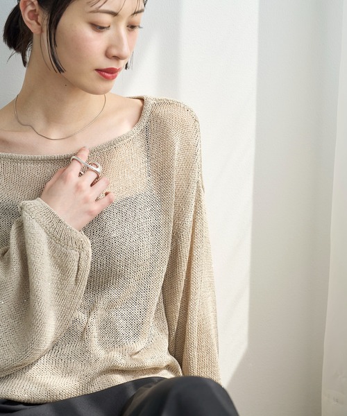 ❤️SALE❤️ヴゼット VOUSETES ニット　スパンコール　セーター　コート WEB限定 TIME SALE！］スタースパンコール刺繍プルオーバー