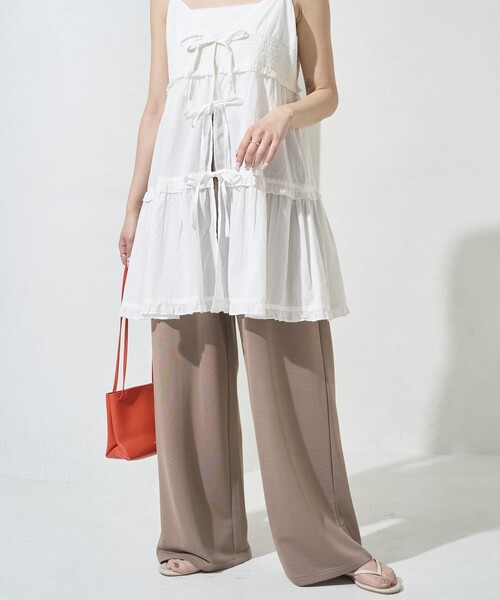 FREAK'S STORE(フリークスストア)の「限定展開 ハイツイスト カット イージーパンツ(その他パンツ・レディース・ナチュラル/オリーブ/ブラック/モカ/ライトグレー・MEDIUM/SMALL)」の3枚目の写真