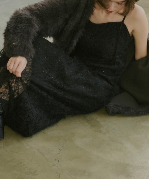 NOTREemor（ノートルエモア）の「mohair lace camisole dress（ワンピース・レディース・オフホワイト/ブラック・SMALL/MEDIUM）」の6枚目の写真
