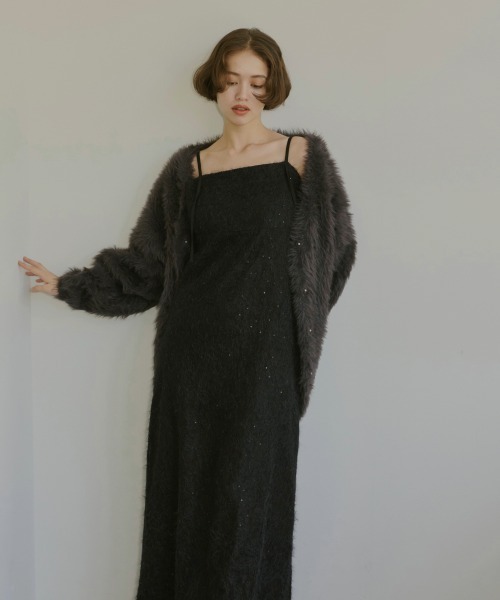 NOTREemor（ノートルエモア）の「mohair lace camisole dress（ワンピース・レディース・オフホワイト/ブラック・SMALL/MEDIUM）」の7枚目の写真