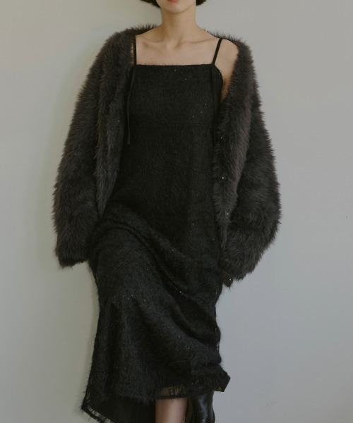 NOTREemor（ノートルエモア）の「mohair lace camisole dress（ワンピース・レディース・オフホワイト/ブラック・SMALL/MEDIUM）」の8枚目の写真