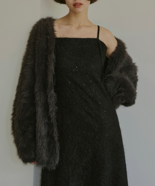 NOTREemor（ノートルエモア）の「mohair lace camisole dress（ワンピース・レディース・オフホワイト/ブラック・SMALL/MEDIUM）」の9枚目の写真