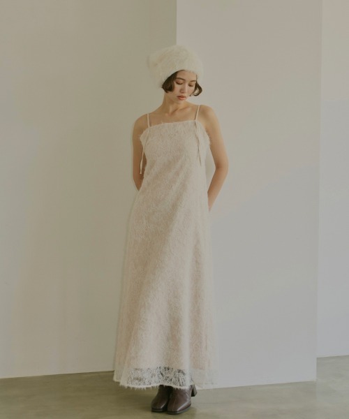 NOTREemor（ノートルエモア）の「mohair lace camisole dress（ワンピース・レディース・オフホワイト/ブラック・SMALL/MEDIUM）」の11枚目の写真