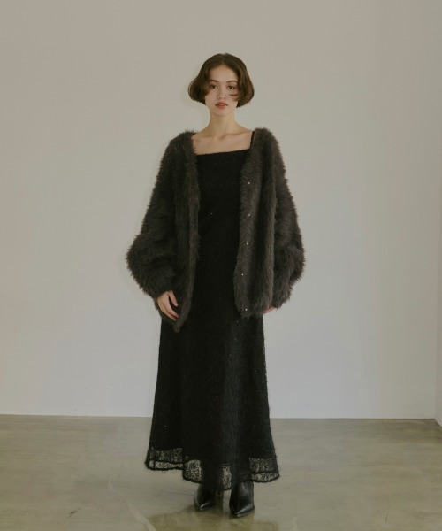 NOTREemor（ノートルエモア）の「mohair lace camisole dress（ワンピース・レディース・オフホワイト/ブラック・SMALL/MEDIUM）」の15枚目の写真