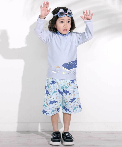 SLAP SLIP（スラップスリップ）の「【お揃い】はたらくくるまうみのいきものフルーツ総柄パンツ型スイムウェア(90~130cm)（水着・キッズ・ホワイト系その他2/イエロー系その他/ブルー系その他・90cm/100cm/110cm/120cm/130cm）」の6枚目の写真