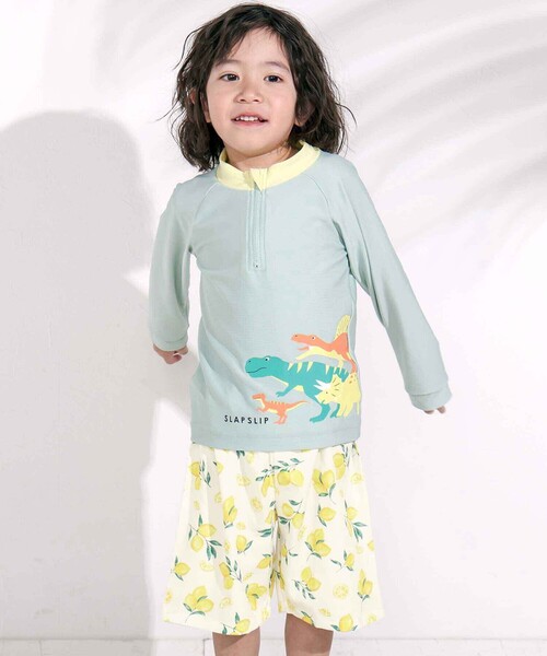 SLAP SLIP（スラップスリップ）の「【お揃い】はたらくくるまうみのいきものフルーツ総柄パンツ型スイムウェア(90~130cm)（水着・キッズ・ホワイト系その他2/イエロー系その他/ブルー系その他・90cm/100cm/110cm/120cm/130cm）」の8枚目の写真