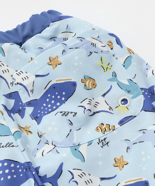 SLAP SLIP（スラップスリップ）の「【お揃い】はたらくくるまうみのいきものフルーツ総柄パンツ型スイムウェア(90~130cm)（水着・キッズ・ホワイト系その他2/イエロー系その他/ブルー系その他・90cm/100cm/110cm/120cm/130cm）」の16枚目の写真