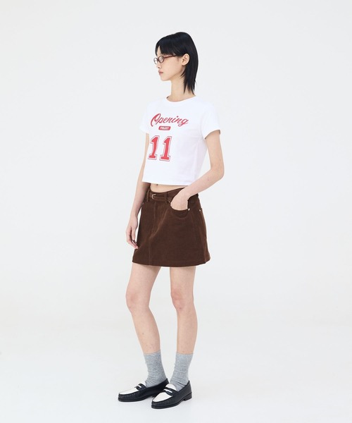 Opening Project（オープニングプロジェクト）の「Opening Project／クロップド11TEE（Tシャツ/カットソー・レディース・ホワイト/ネイビー・SMALL/MEDIUM）」の4枚目の写真