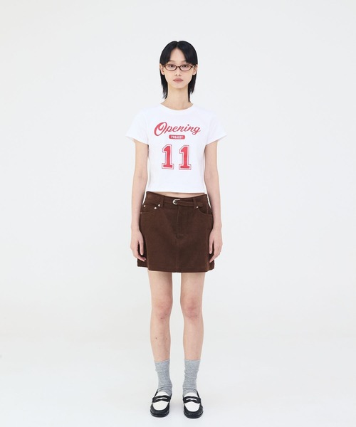 Opening Project（オープニングプロジェクト）の「Opening Project／クロップド11TEE（Tシャツ/カットソー・レディース・ホワイト/ネイビー・SMALL/MEDIUM）」の8枚目の写真