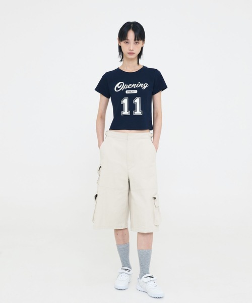 Opening Project（オープニングプロジェクト）の「Opening Project／クロップド11TEE（Tシャツ/カットソー・レディース・ホワイト/ネイビー・SMALL/MEDIUM）」の11枚目の写真
