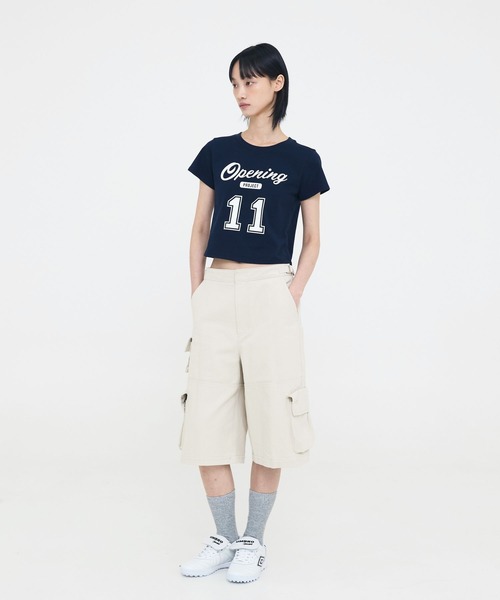 Opening Project（オープニングプロジェクト）の「Opening Project／クロップド11TEE（Tシャツ/カットソー・レディース・ホワイト/ネイビー・SMALL/MEDIUM）」の12枚目の写真