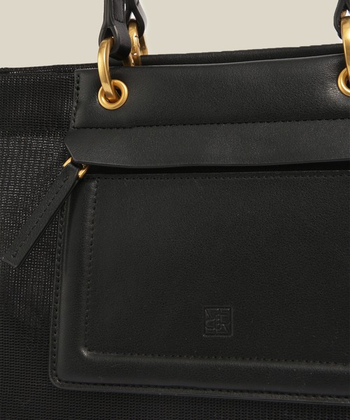 ROPE'（ロペ）の「チュールメッシュ2WAYミニバッグ（ハンドバッグ・レディース・ブラック/オリーブ・FREE）」の5枚目の写真