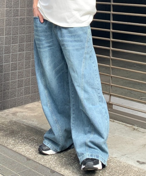 link lot（リンクロット）の「ヴィンテージライク ウォッシュ バルーン ワイドデニムパンツ（デニムパンツ・メンズ・ブルー・L/M）」の7枚目の写真
