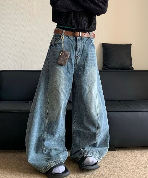 link lot（リンクロット）の「ヴィンテージライク ウォッシュ バルーン ワイドデニムパンツ（デニムパンツ・メンズ・ブルー・L/M）」の21枚目の写真