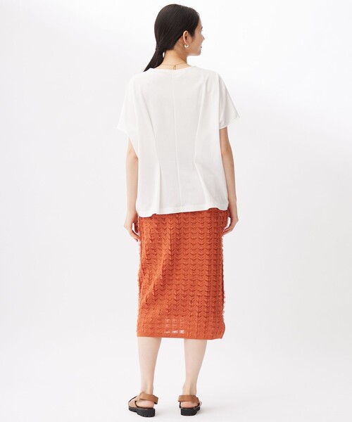 自由区(ジユウク)の「ハイカウントモクロディ トップス(Tシャツ/カットソー・レディース・ダルブルー系/ブラック系/レッド系/アイボリー系・38)」の7枚目の写真