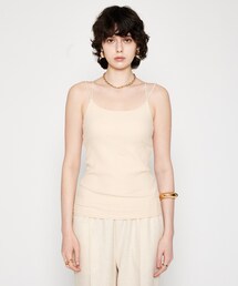 cloenc | 【カップ付き】リブテレコキャミソール(タンクトップ)