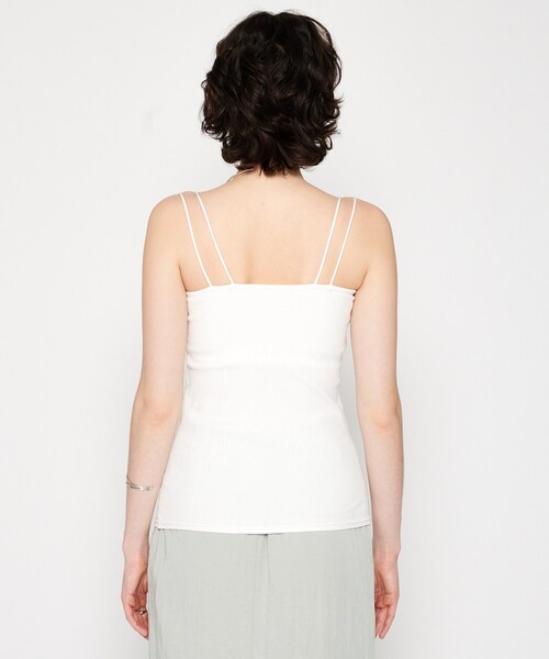 cloenc（クロエンス）の「【カップ付き】リブテレコキャミソール（タンクトップ・レディース・ナチュラル/ホワイト/ブラック・02）」の6枚目の写真