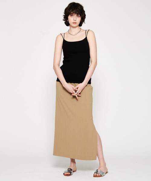 cloenc（クロエンス）の「【カップ付き】リブテレコキャミソール（タンクトップ・レディース・ナチュラル/ホワイト/ブラック・02）」の12枚目の写真