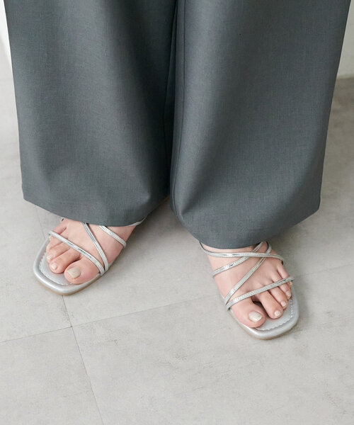 クロスラインストラップサンダル（サンダル）｜DISCOAT（ディス