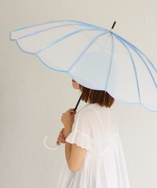 Wpc.（ダブリュピーシー）の「【Wpc.】マーメイドアンブレラビニール傘（長傘・レディース・サックスブルー/ラベンダー/ホワイト系その他・FREE）」の2枚目の写真