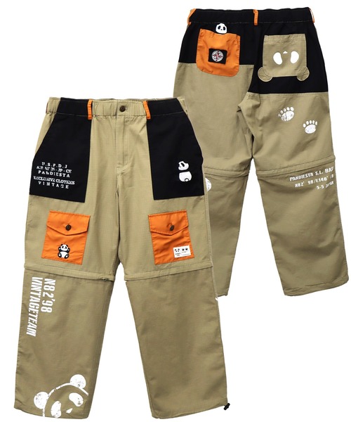 PANDIESTA（パンディエスタ）の「ナイロン切替ミリタリー2WAYパンツ(M2)（その他パンツ・メンズ・ブラック/カーキ/ベージュ・M/L/XL/XXL）」の3枚目の写真