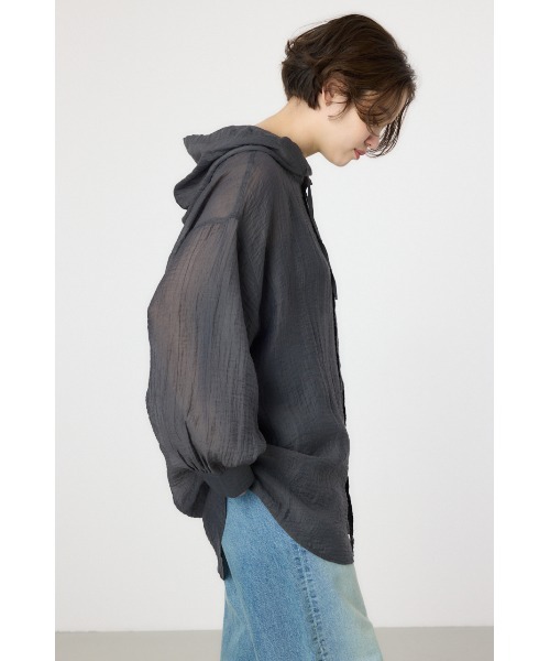 RODEO CROWNS WIDE BOWL（ロデオクラウンズワイドボウル）の「ワッシャーフーディーシャツ（シャツ/ブラウス・レディース・ブラック/カーキ/オフホワイト/オレンジ系その他・FREE）」の15枚目の写真