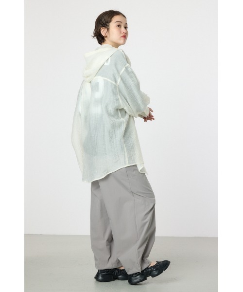 RODEO CROWNS WIDE BOWL（ロデオクラウンズワイドボウル）の「ワッシャーフーディーシャツ（シャツ/ブラウス・レディース・ブラック/カーキ/オフホワイト/オレンジ系その他・FREE）」の5枚目の写真