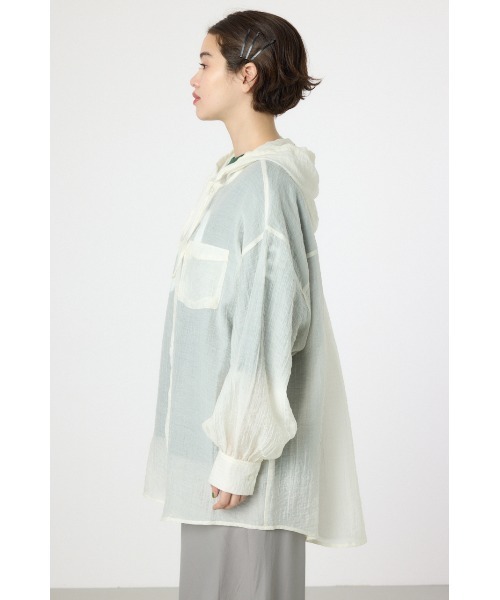 RODEO CROWNS WIDE BOWL（ロデオクラウンズワイドボウル）の「ワッシャーフーディーシャツ（シャツ/ブラウス・レディース・ブラック/カーキ/オフホワイト/オレンジ系その他・FREE）」の8枚目の写真