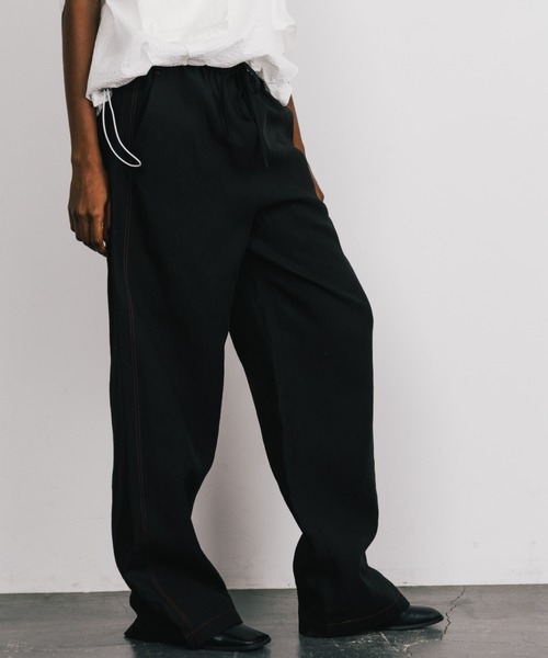 CREDONA（クレドナ）の「TENCEL STITCH PANTS/テンセルステッチパンツ（その他パンツ・レディース・ブラック/アイボリー・1/0）」の15枚目の写真