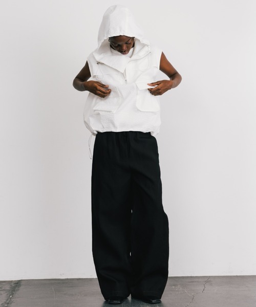 CREDONA（クレドナ）の「TENCEL STITCH PANTS/テンセルステッチパンツ（その他パンツ・レディース・ブラック/アイボリー・1/0）」の11枚目の写真