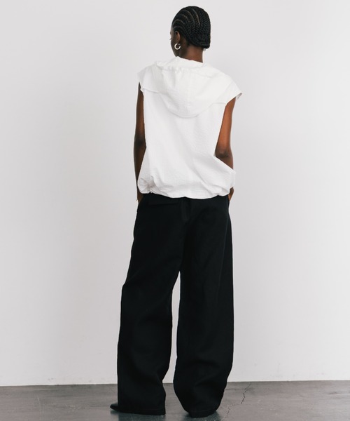 CREDONA（クレドナ）の「TENCEL STITCH PANTS/テンセルステッチパンツ（その他パンツ・レディース・ブラック/アイボリー・1/0）」の13枚目の写真