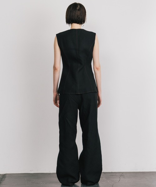 CREDONA（クレドナ）の「TENCEL STITCH PANTS/テンセルステッチパンツ（その他パンツ・レディース・ブラック/アイボリー・1/0）」の19枚目の写真