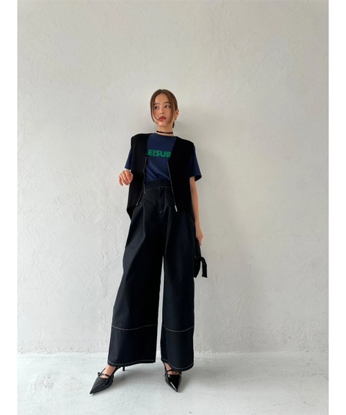 TRUNC（トランクエイティーエイト）の「”LEISURER”TEE（Tシャツ/カットソー・レディース・ネイビー/ブラウン/アイボリー・FREE）」の9枚目の写真