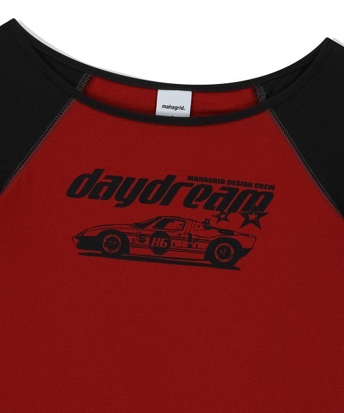MAHAGRID(マハグリッド)の「『mahagrid/マハグリッド』 OFF SHOULDER RAGLAN TEE /オフショルダー ラグラン 半袖Tシャツ(Tシャツ/カットソー・レディース・カーキ/レッド・FREE)」の17枚目の写真