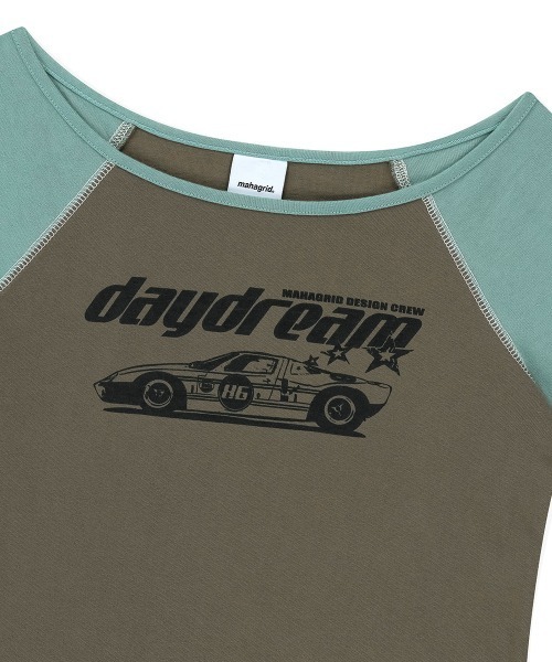 MAHAGRID(マハグリッド)の「『mahagrid/マハグリッド』 OFF SHOULDER RAGLAN TEE /オフショルダー ラグラン 半袖Tシャツ(Tシャツ/カットソー・レディース・カーキ/レッド・FREE)」の13枚目の写真