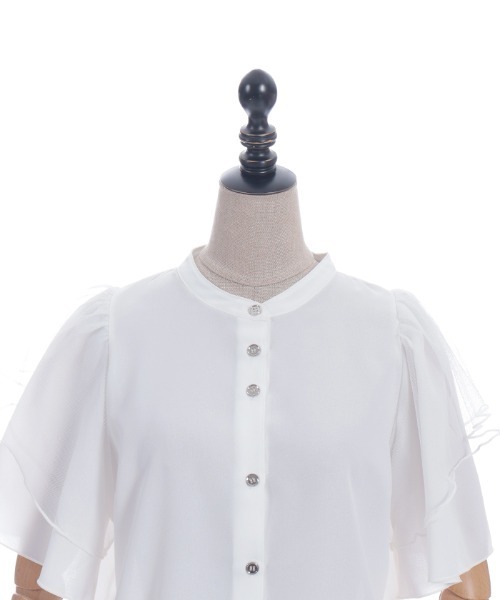 axes femme POETIQUE(アクシーズファムポエティック)の「フリル袖半袖ブラウス(シャツ/ブラウス・レディース・ブルーグリーン/ホワイト/ブラック・MEDIUM)」の10枚目の写真