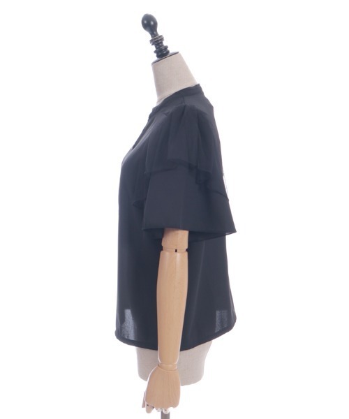 axes femme POETIQUE(アクシーズファムポエティック)の「フリル袖半袖ブラウス(シャツ/ブラウス・レディース・ブルーグリーン/ホワイト/ブラック・MEDIUM)」の15枚目の写真