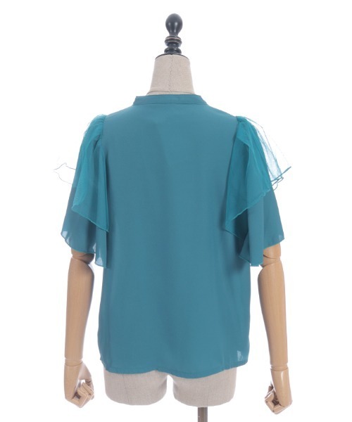 axes femme POETIQUE(アクシーズファムポエティック)の「フリル袖半袖ブラウス(シャツ/ブラウス・レディース・ブルーグリーン/ホワイト/ブラック・MEDIUM)」の22枚目の写真